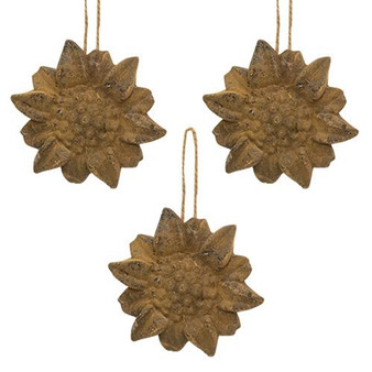Beeswax Sunflower Ornaments (Set Of 3) GRJ748