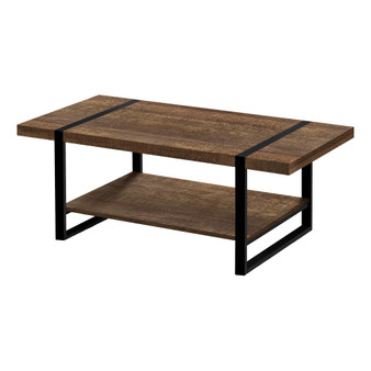 Coffee Table - Brown Reclaimed Wood-Look - Black Metal (I 2850)