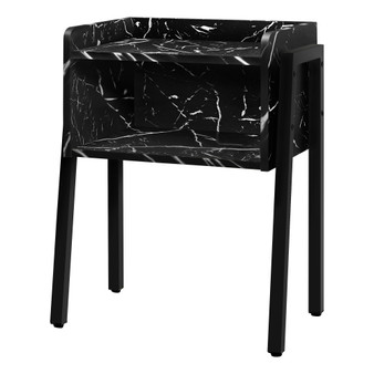 Accent Table - 23"H - Black Marble - Black Metal (I 3590)