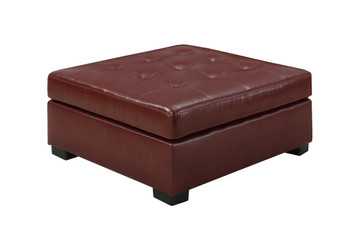 Ottoman - Red Leather-Look (I 8361RD)