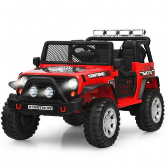 12V Kids Remote Control Electric Ride On Truck Car With Lights And Music -Red "TQ10015RE"