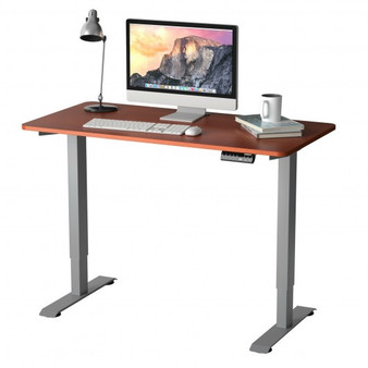 Electric Height Adjustable Standing Desk With Memory Controller-Brown "HW67581TN+"