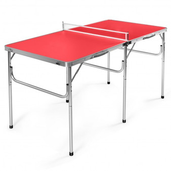 60 Inches Portable Tennis Ping Pong Folding Table With Accessories-Red "SP37197RE"