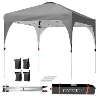 8' X 8' Outdoor Pop Up Tent Canopy Camping Sun Shelter With Roller Bag-Gray "NP10052GR"