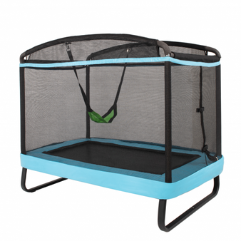 6 Feet Kids Entertaining Trampoline With Swing Safety Fence-Blue "TW10004BL"