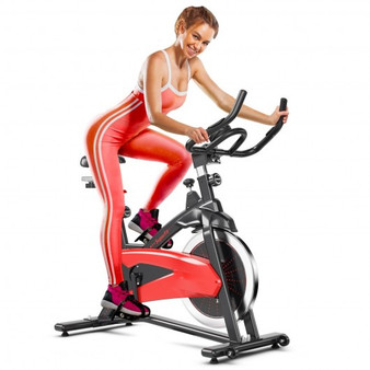 Magnetic Exercise Bike Fitness Cycling Bike With 35Lbs Flywheel For Home And Gym-Black & Red "FH10005RB"