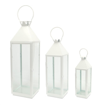 Lantern (Set Of 3) 18", 26", 34"H Metal/Glass 58014DS