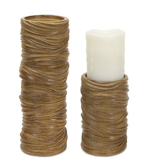 Wavy Candle Holder (Set Of 2) 8", 14"H Polyresin 58734DS