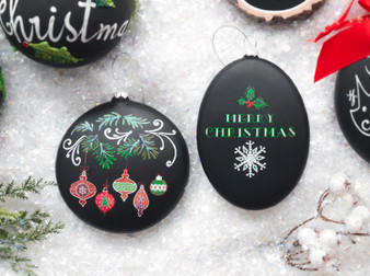 Chalkboard Christmas Ornaments (Set Of 12) 4"H,5"H Glass 60957DS