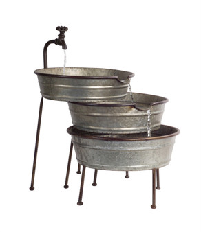 Fountain With Tubs 26"H Metal 70012DS