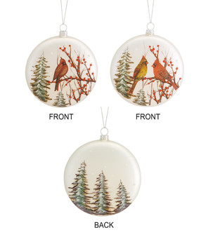 Cardinal/Tree Ornament (Set Of 12) 5.5"H Glass 72035DS