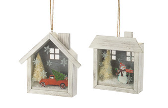 Shadow Box Ornament (Set Of 6) 7"H, 7.25"H Mdf 76152DS