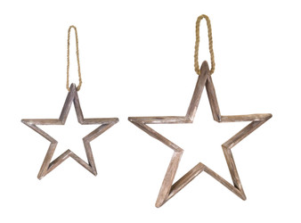 Star Ornament (Set Of 4) 12.5"H, 18.5"H Wood 76556DS