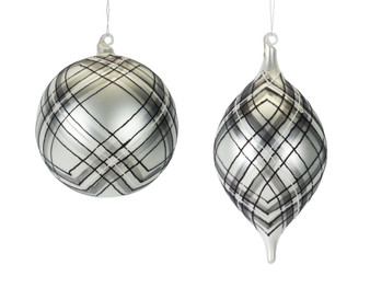 Plaid Ornament (Set Of 6) 7"H, 9.75"H Glass 76886DS