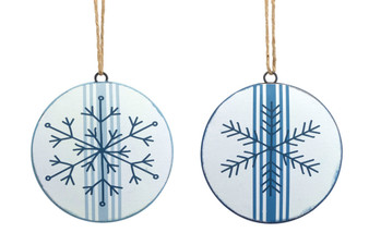 Snowflake Disc Ornament (Set Of 12) 6.5"H Metal 80448DS