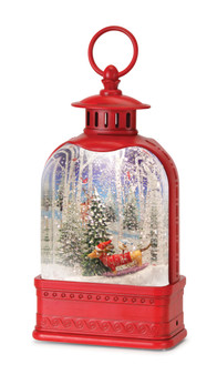 Snow Globe Lantern W/Dog 10.5"H Plastic 6 Hr Timer 3 Aa Batteries, Not Included Or Usb Cord Included 80797DS