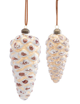 Pine Cone Ornament (Set Of 6) 5.5"H, 7"H Glass 80877DS