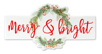 Merry & Bright Sign 23.5"L X 12"H (Set Of 2) Metal 80956DS