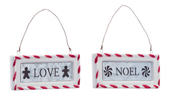 Love And Noel Ornament (Set Of 12) 4.5"H Ceramic 81426DS