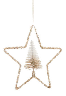 Tree In Star Ornament 9.25"H (Set Of 6) Wire 81441DS