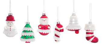 Mini Ornament (Set Of 6) 3.5"H, 4"H Glass 81601DS