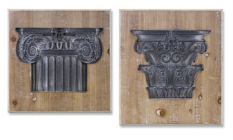 Wall Plaque (Set Of 2) 14"Sq, 14"W X 15.75"H Wood/Mdf 82125DS