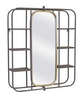 Wall Mirror With Shelves 27.5"L X 33.5"H Iron/Glass 82176DS