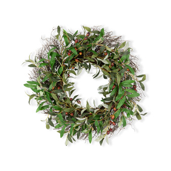 Olive Wreath 27"D Twig/Fabric 82454DS