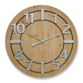 Wall Clock 27"D Wood/Iron 82632DS