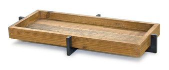 Tray 20"L X 9.75"W X 2.5"H Iron/Wood 82702DS