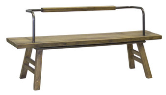 Wood Bench With Metal Back 78158DS