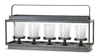 Candle Holder 37.25"Wx 10.5"H Iron/Glass 78062DS