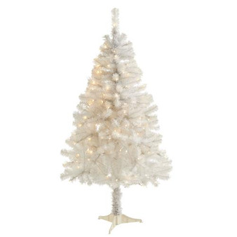 4' White Artificial Christmas Tree With 100 Clear Led Lights (T1725)