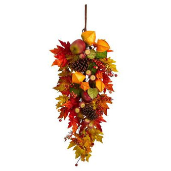 35" Autumn Maple Leaf And Berries Fall Teardrop (W1231)