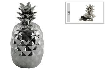Ceramic Pineapple Canister Coated Finish Silver (Pack Of 4) 43716