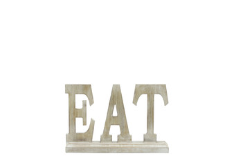 Wood Alphabet Decor "Eat" On Base Washed Finish Tan (Pack Of 4) 46034