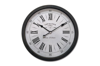 Metal Round Wall Clock With Box And Glass And Roman Numeric Design Sm Metallic Finish Black (Pack Of 2) 55828