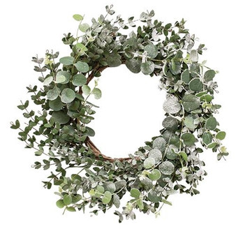Snowy Eucalyptus Wreath 22" FT28670 By CWI Gifts
