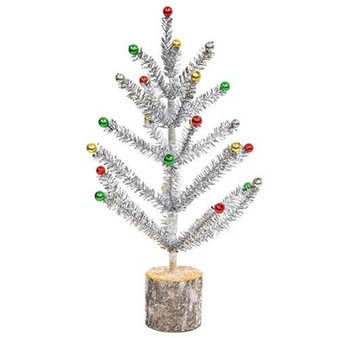 Snazzy Silver Tinsel Tree 12" FXBR6350 By CWI Gifts