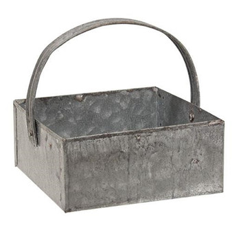 Washed Galvanized Metal Basket G10146GB