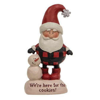 We'Re Here For The Cookies Resin Santa W/Snowman G13115 By CWI Gifts