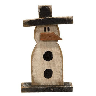 Rustic Wood Baby Snowman Shelf Sitter G21428 By CWI Gifts