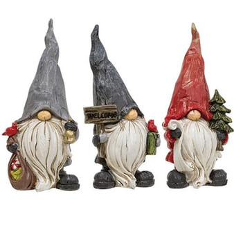 Carved Look Resin Christmas Gnome 3 Assorted (Pack Of 3) G2601550