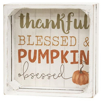 Thankful Blessed & Pumpkin Obsessed Crate Sign G30155