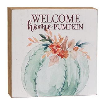 Welcome Home Pumpkin Box Sign G91051