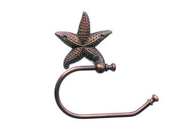 Antique Copper Starfish Hand Towel Holder 10" STLPH-3001-AC-k
