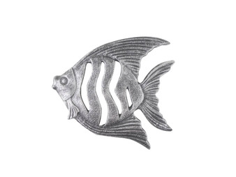 Rustic Silver Cast Iron Angel Fish Kitchen Trivet 7" K-9034A-silver