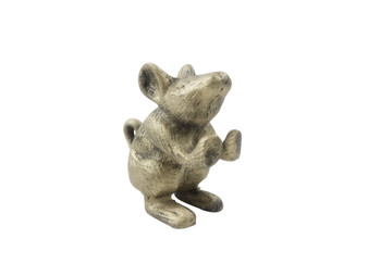 Rustic Gold Cast Iron Mouse Door Stopper 5" K-1342-gold