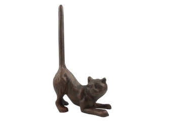 Rustic Copper Cast Iron Cat Extra Toilet Paper Stand 10" K-1331-rc-Toilet