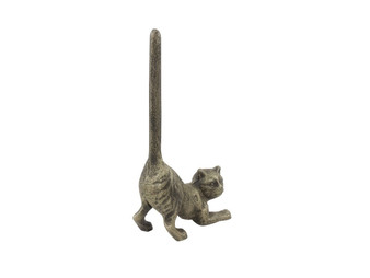 Rustic Gold Cast Iron Cat Extra Toilet Paper Stand 10" K-1331-gold-Toilet